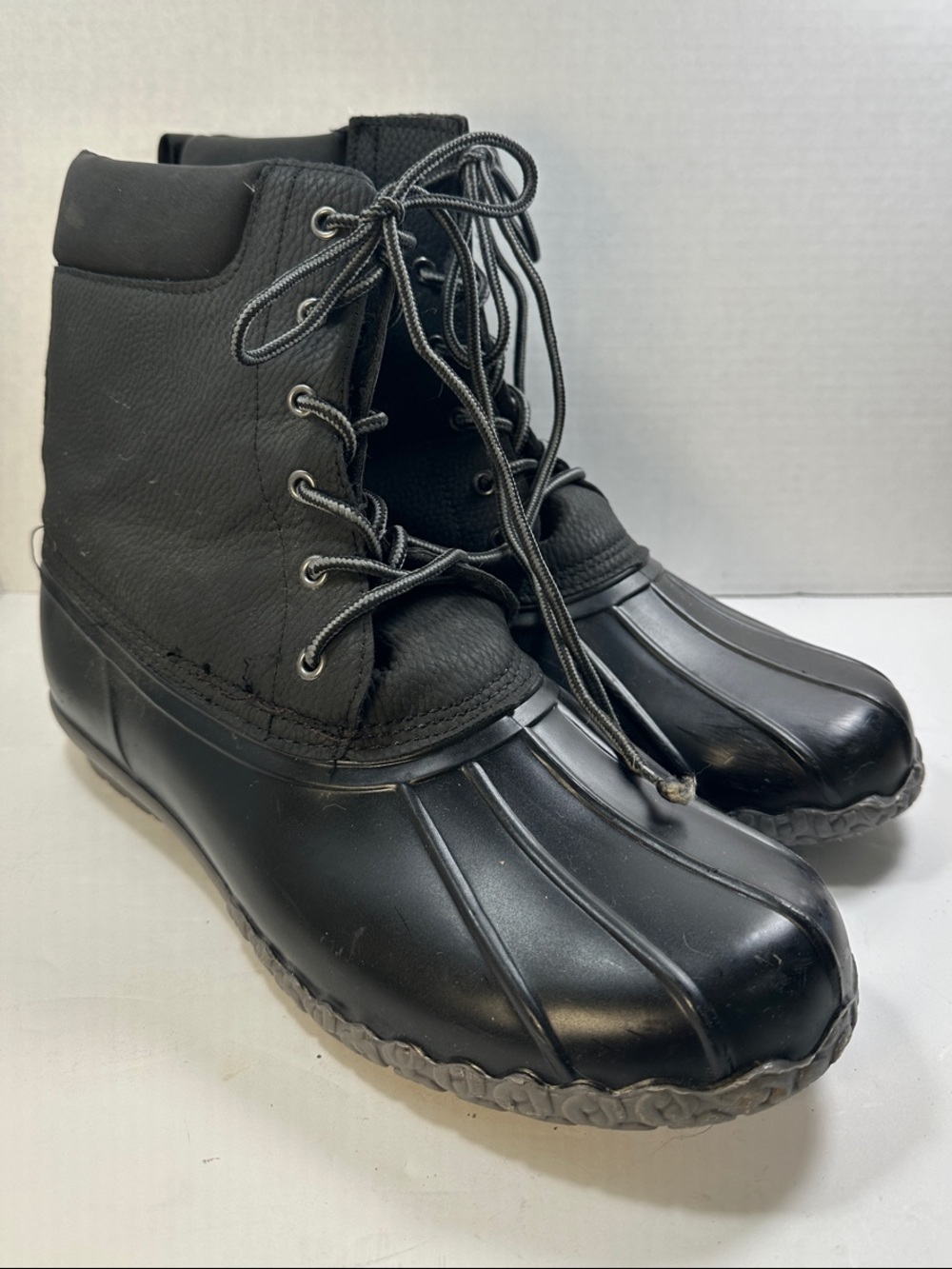 Weatherproof Black Lace-Up Men's Snow Boots Water proof Winter